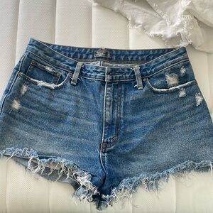 Abercrombie high rise cutoff denim shorts
